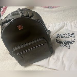 MCM Olive Green Leather Book bag